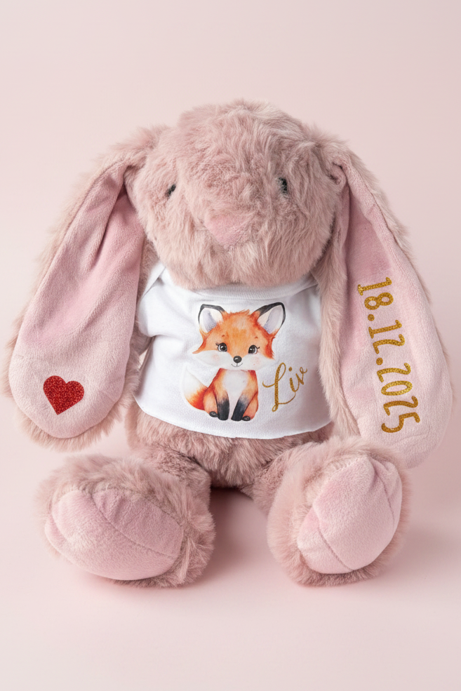 Doudou Pinpin Liv - Peluche lapin personnalisée - cadeau bébé