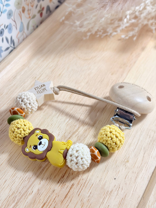 Attache Tétine Savannah- Perles silicone vert- cadeau bébé