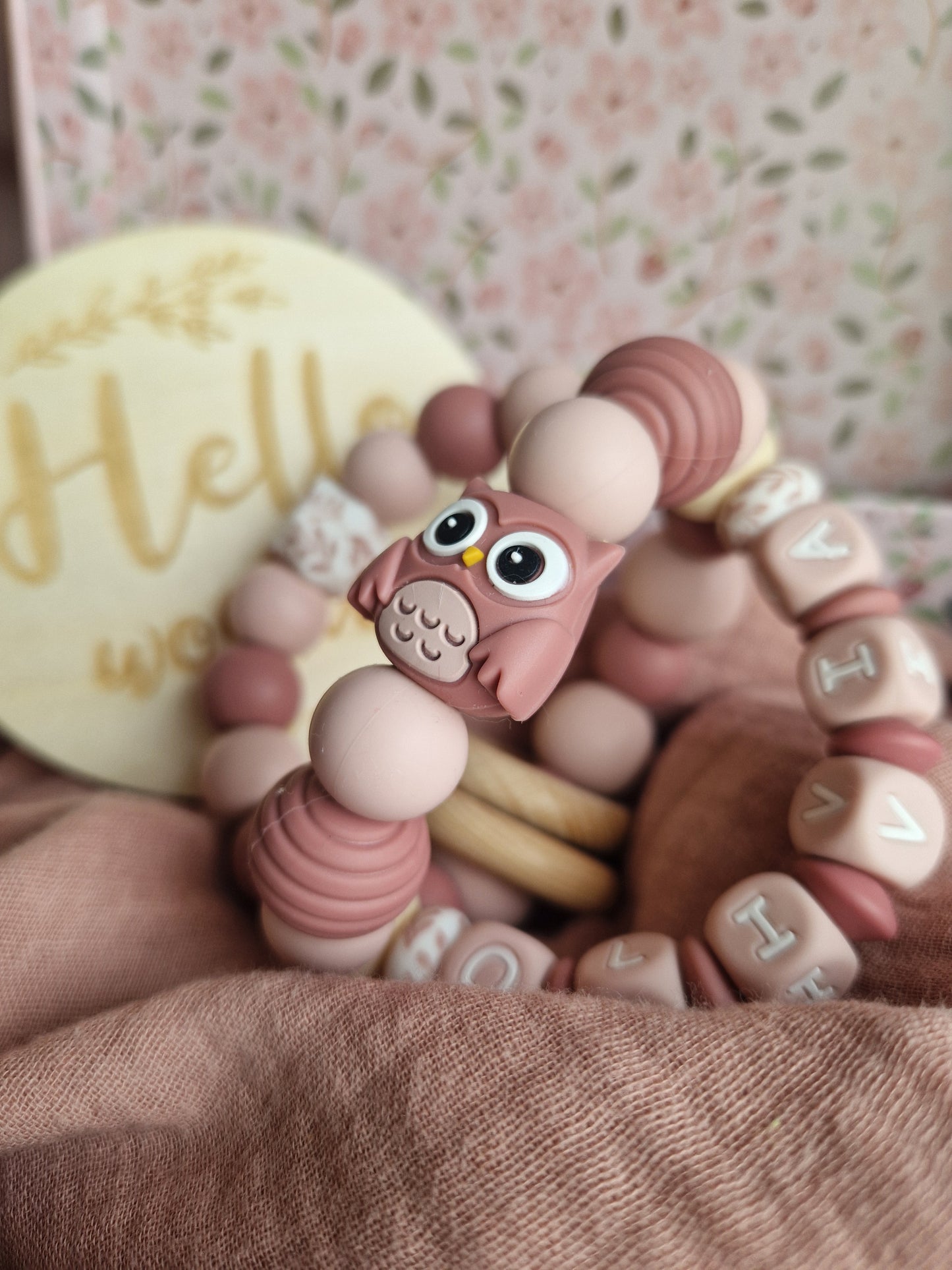 Balle de Dentition Luna - Perles en Silicone - Cadeau Bébé