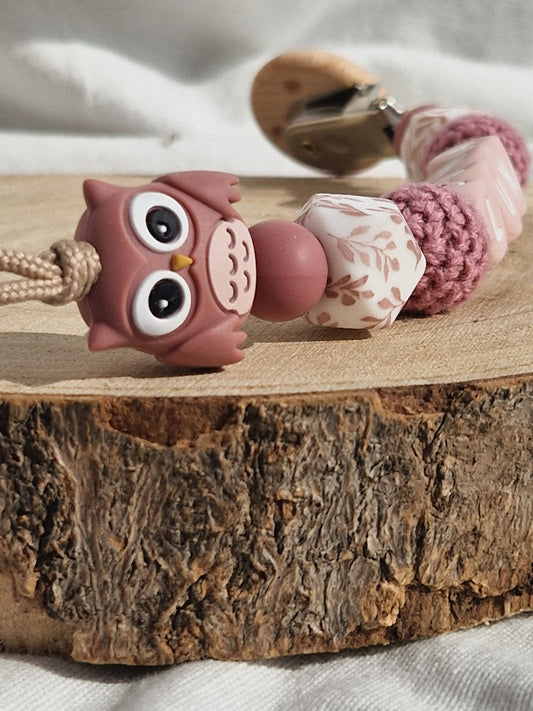 Attache Tétine Luna - Perles en silicone - Cadeau Bébé