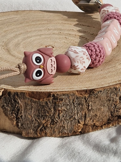 Attache Tétine Luna - Perles en silicone - Cadeau Bébé