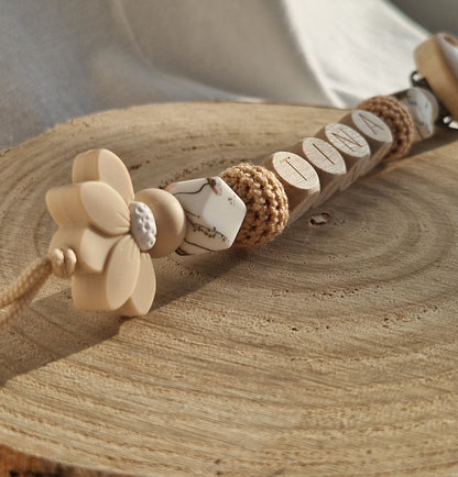 Attache Tétine Tina - perles en silicone - cadeau bébé