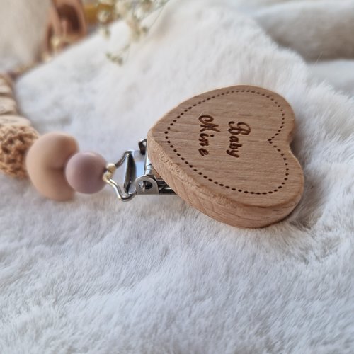 Attache Tétine Daisy - Perles en Silicone - Cadeau Bébé
