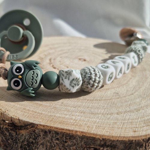 Attache Tétine Archie - Perles en silicone - Cadeau Bébé