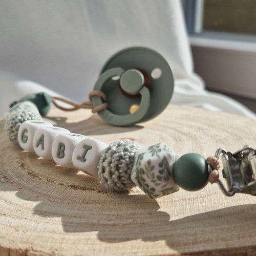Attache Tétine Archie - Perles en silicone - Cadeau Bébé