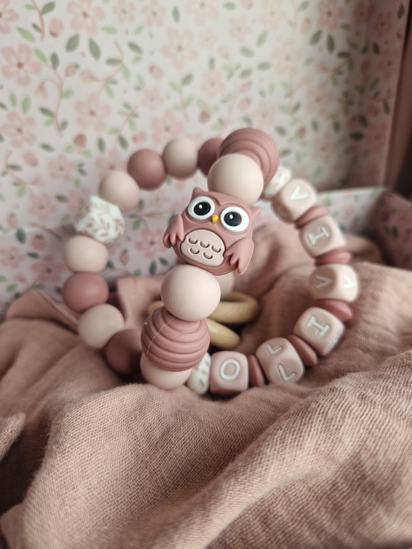 Balle de Dentition Luna - Perles en Silicone - Cadeau Bébé