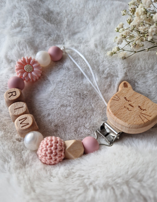 Attache Tétine Mia - Perles en silicone - cadeau bébé