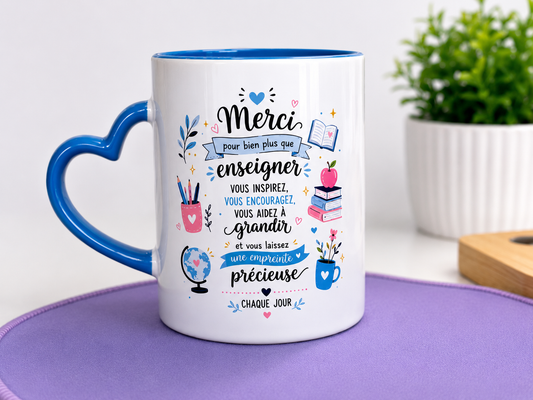 Mug Merci Enseignante -  mug céramique - cadeau professeur