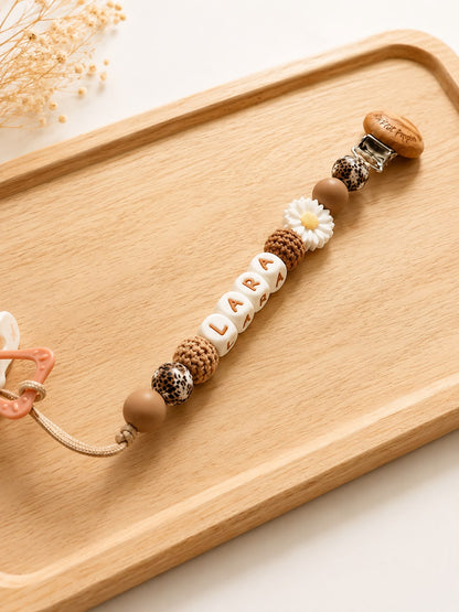 Attache Tetine Lara - perles en silicone - cadeau bébé