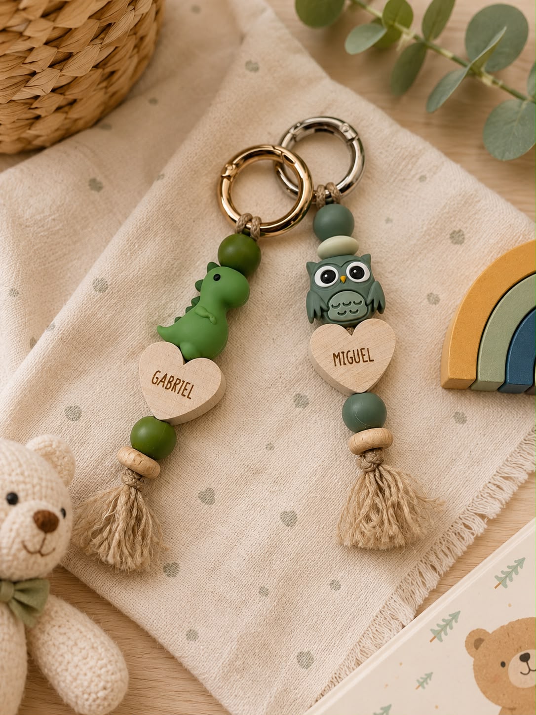 Porte clé Archie - perles en silicone - cadeau enfant - rentrée de classe