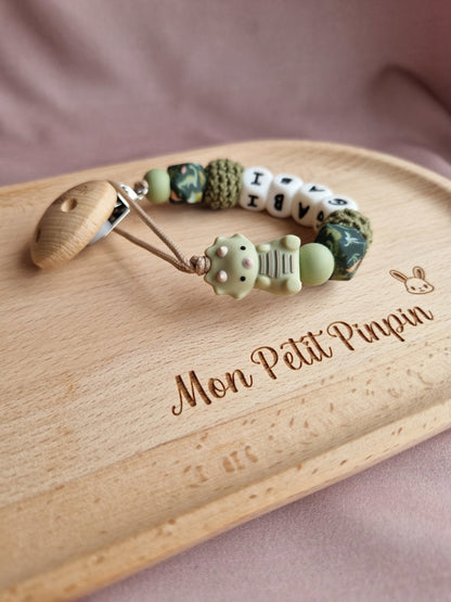 Attache tétine Ops - Perles en silicone - Cadeau Bébé