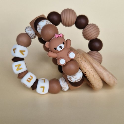 Balle de dentition Laura - Perles en Silicone - Cadeau Bébé