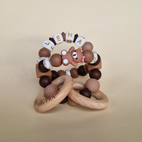 Balle de dentition Laura - Perles en Silicone - Cadeau Bébé